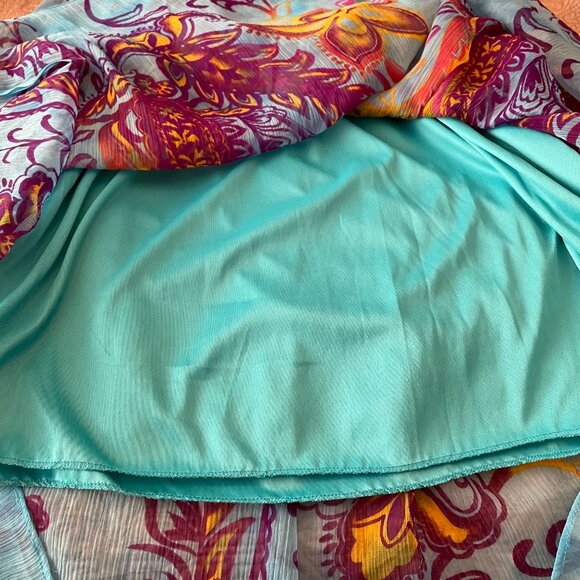 Boho Paisley Print Chiffon Maxi Dress NWT - Picture 9 of 11